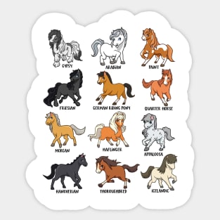 Horse lover - comic Kawaii horses Sticker